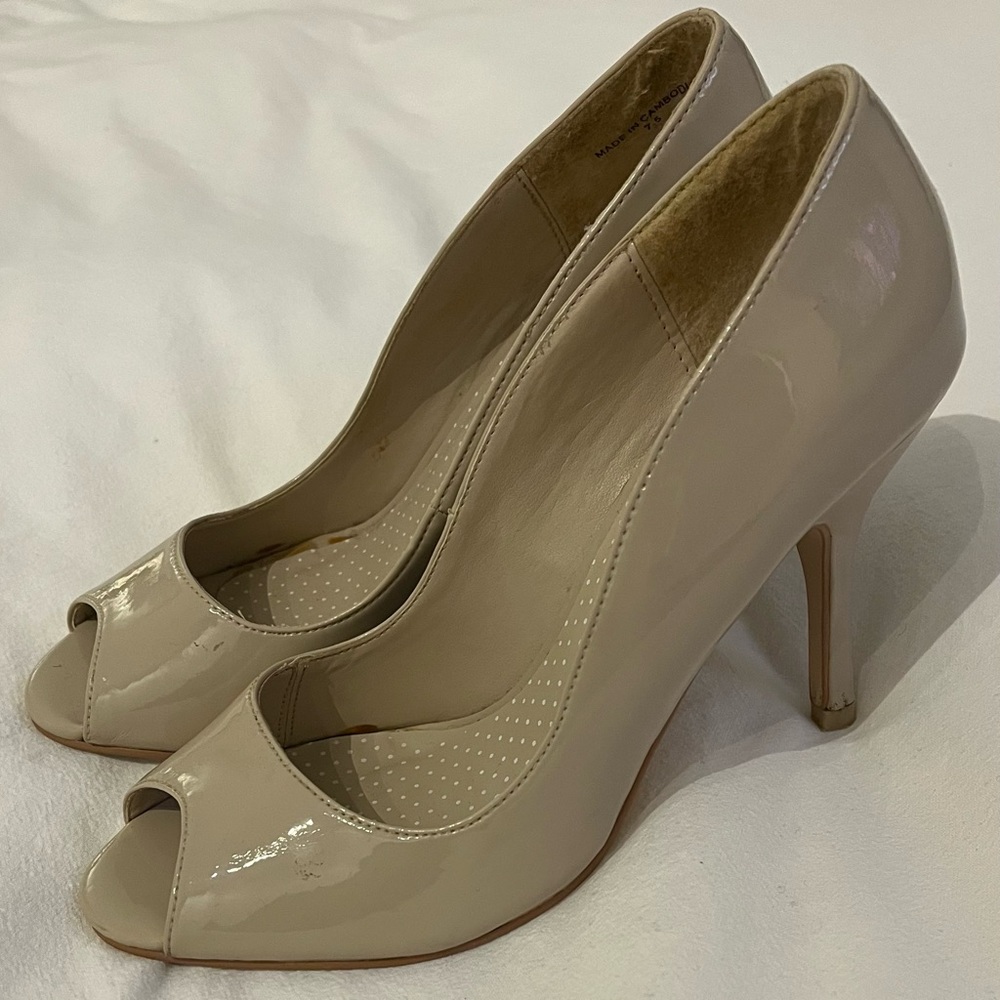 Call it Spring Nude colour high heel shoes